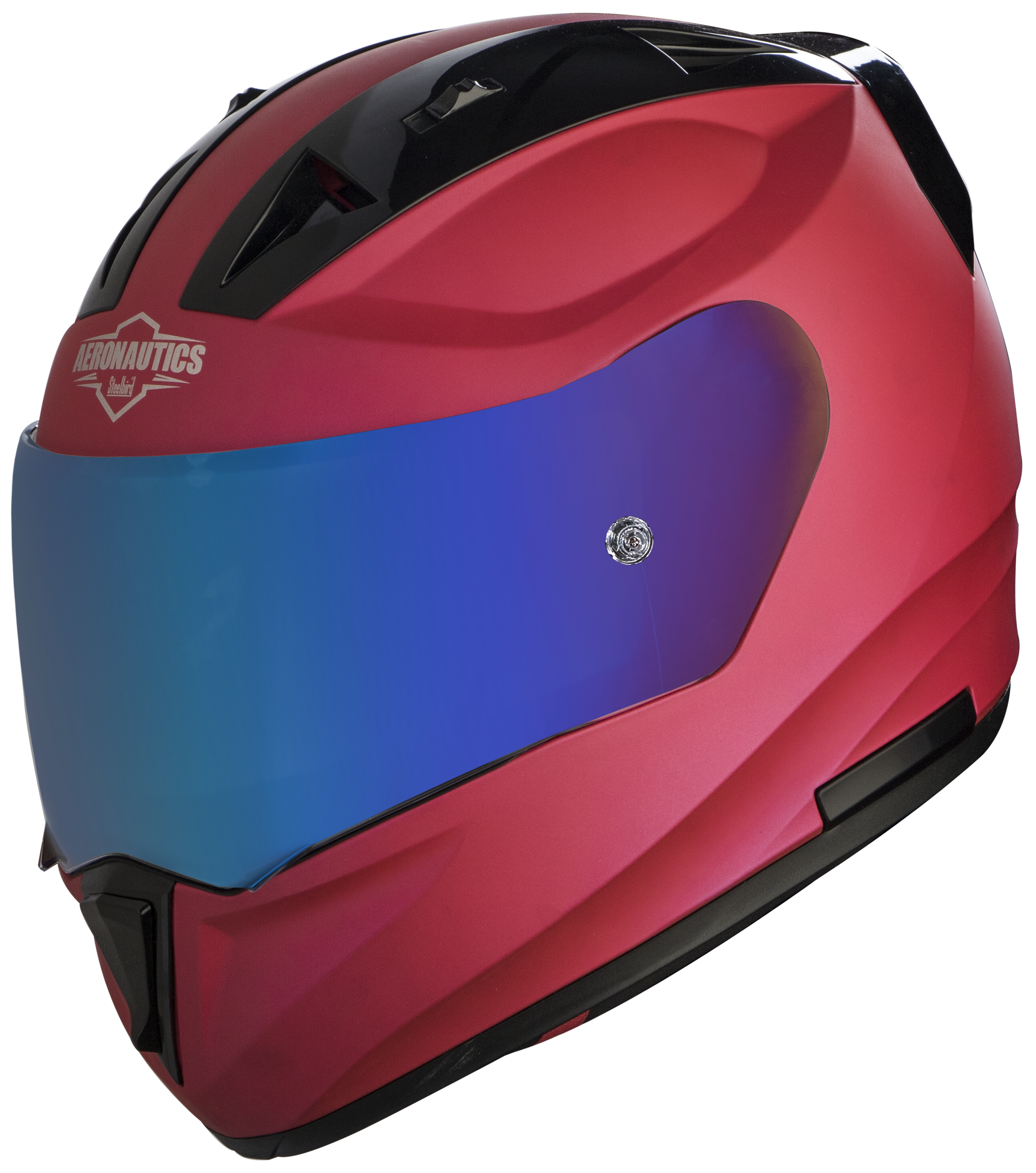 SA-1 Aeronautics Mat Hot Pink With Anti-Fog Shield Blue Chrome Visor